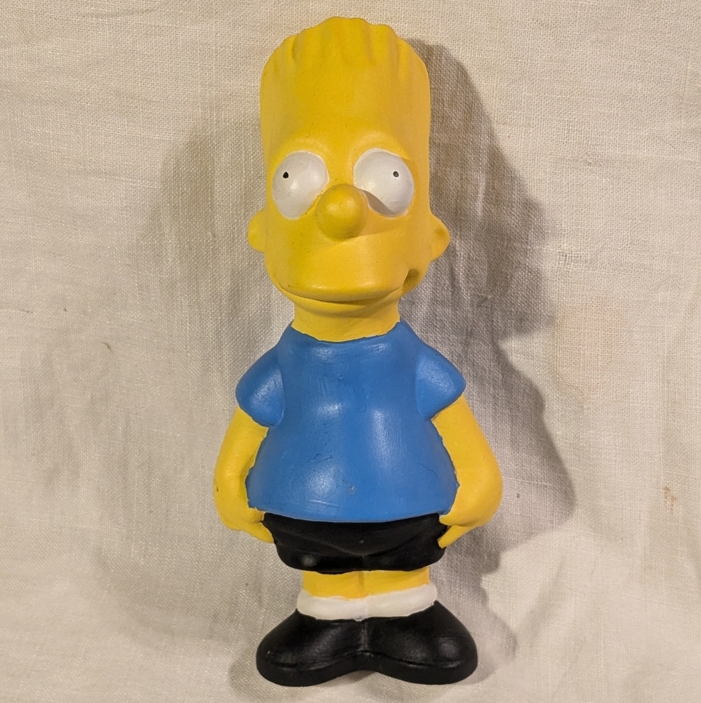 Bart Simpson Ceramic Figurine 90s Handpainted Cartoon Character Vintage Art 9"